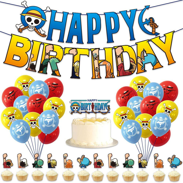 SLEI One Piece Birthday Party Supplies,Set Includes Happy Birthday